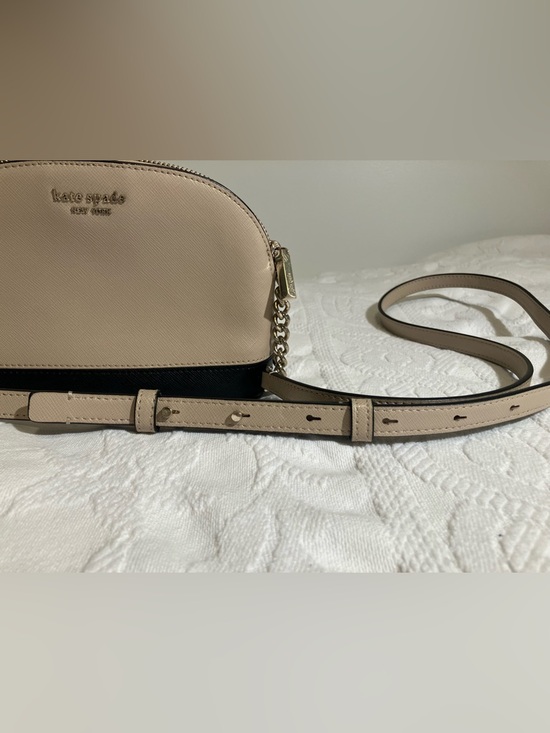 kate spade Handbags - Beige and Black Crossbody Bag with Chain Accent
